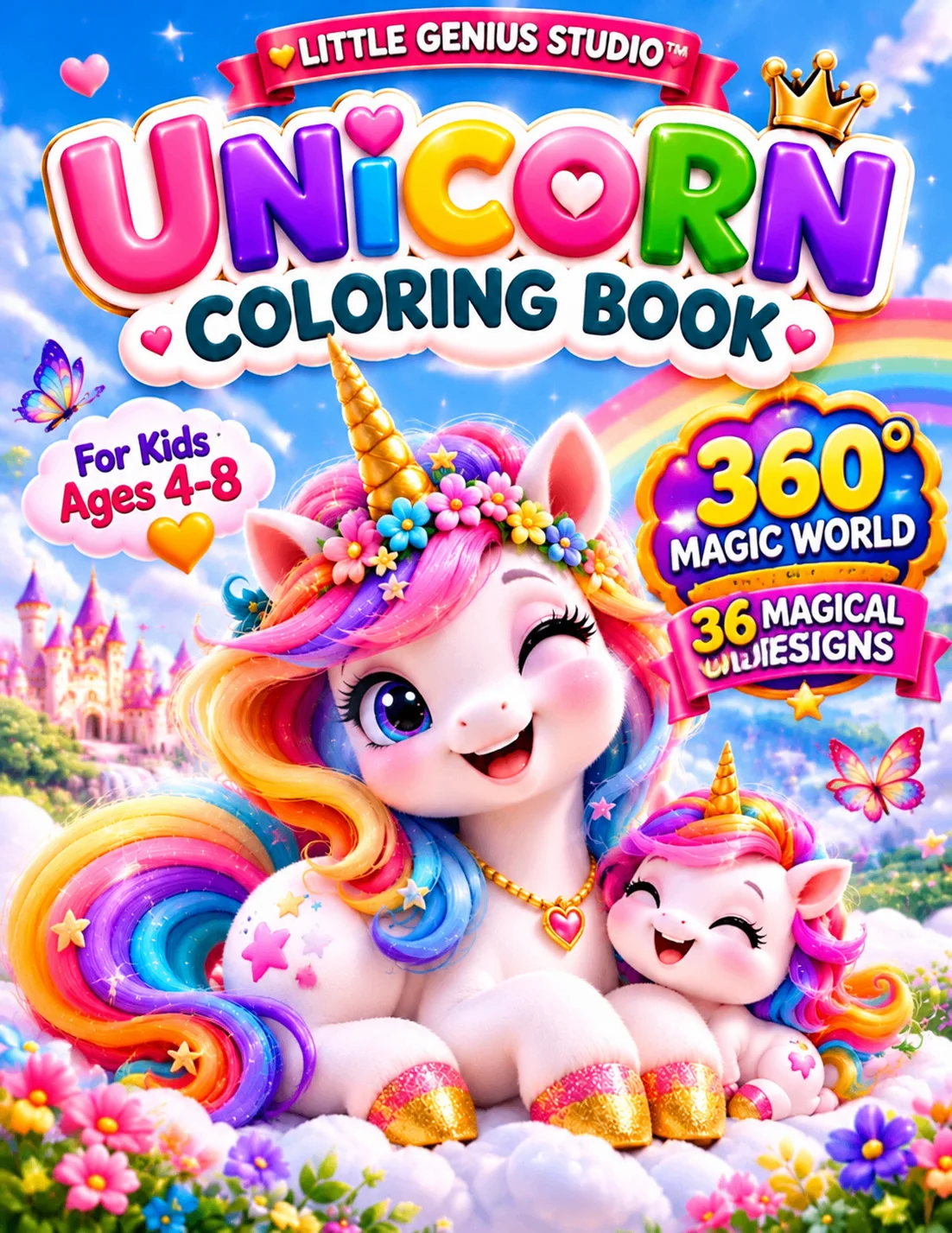 Unicorn Coloring Book cover