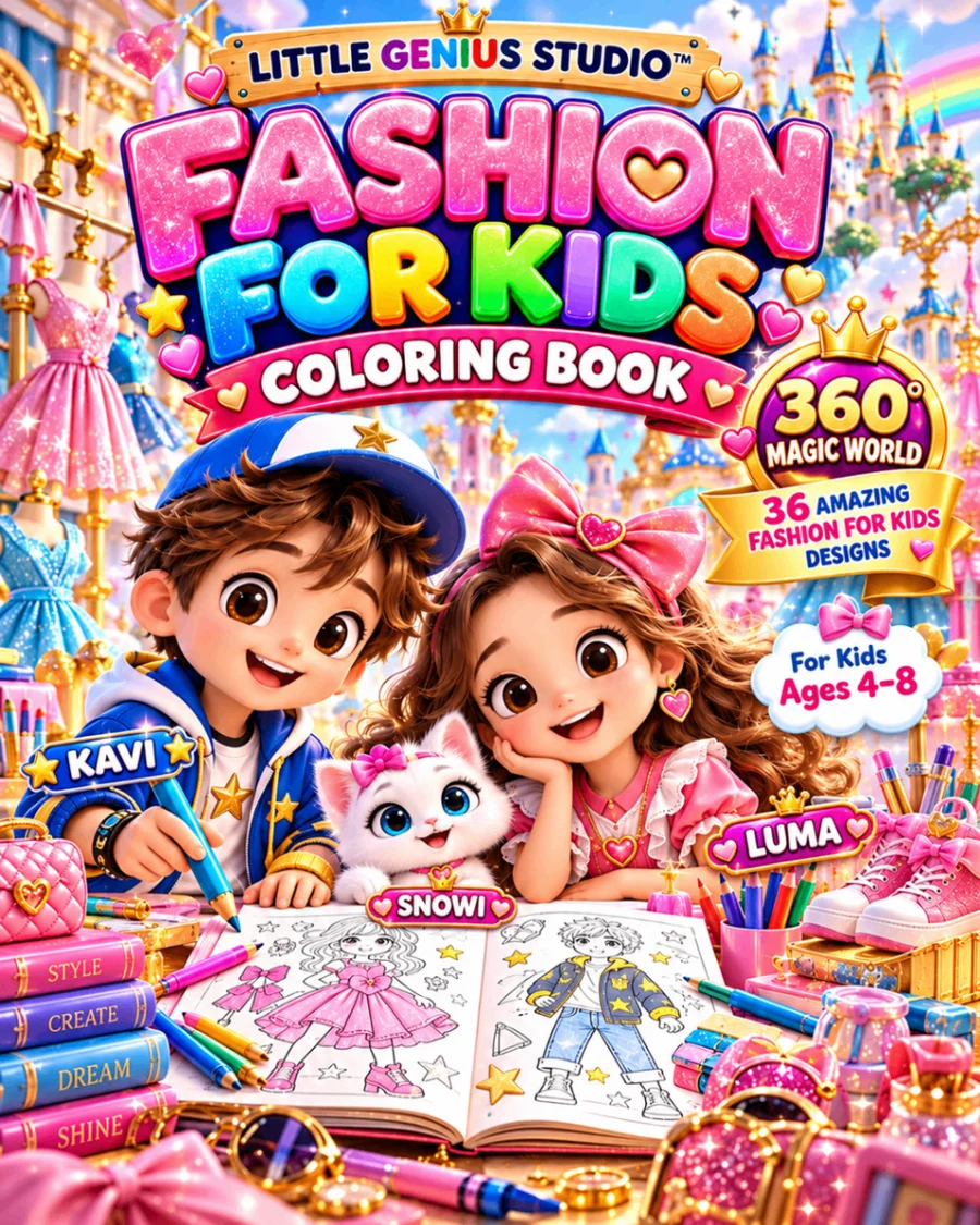 Fashion for Kids Coloring Book cover