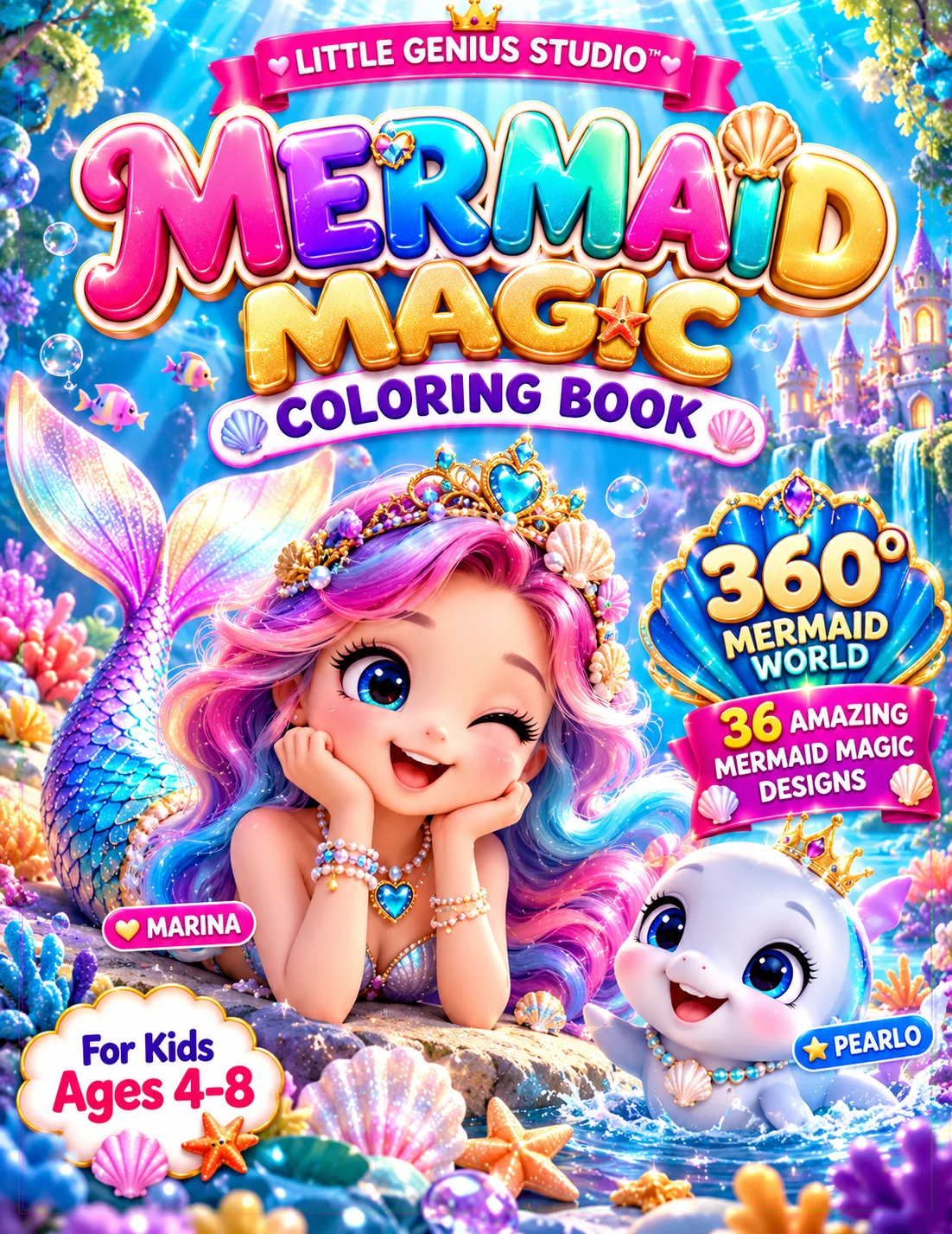 Mermaid Magic Coloring Book cover